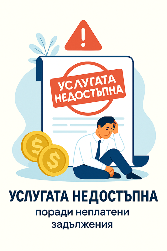 Услугата е прекратена поради просрочени задължения.